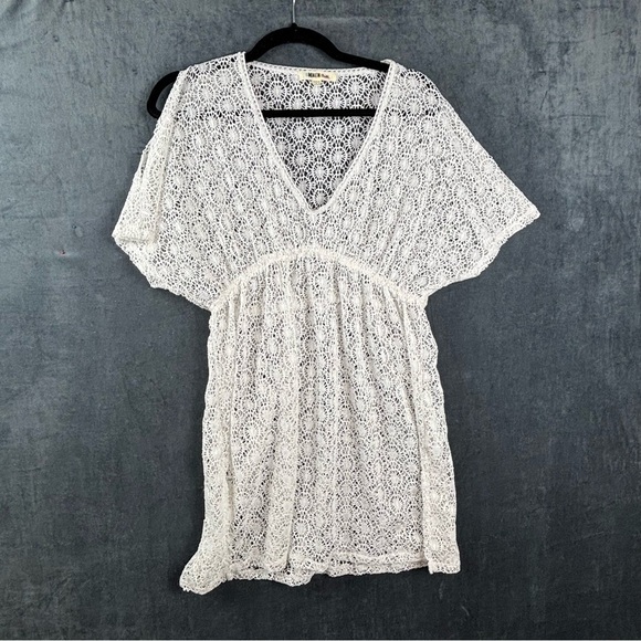 Miken Cream Lace Swim Cover-Up - Picture 1 of 9